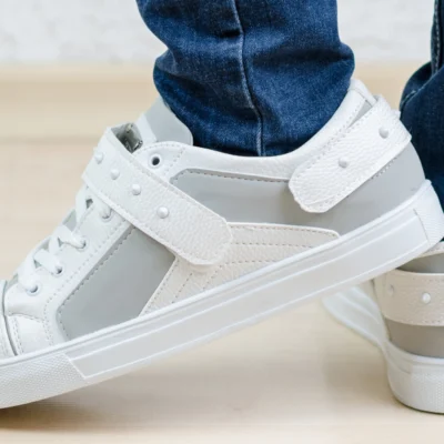 Ниски кецове Coner White Spikes - снимка 2