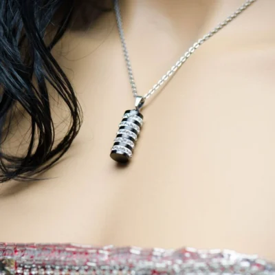 Колие Silver-Black Stumpy - снимка 2