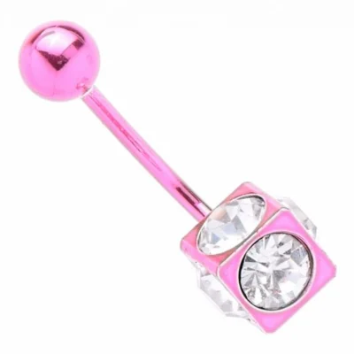 Обеца за пъп Pink Square
