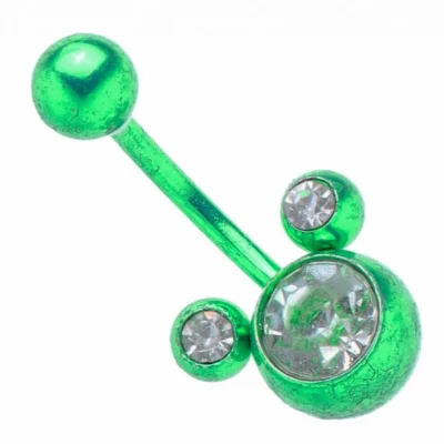 Обеца за пъп Green Mickey
