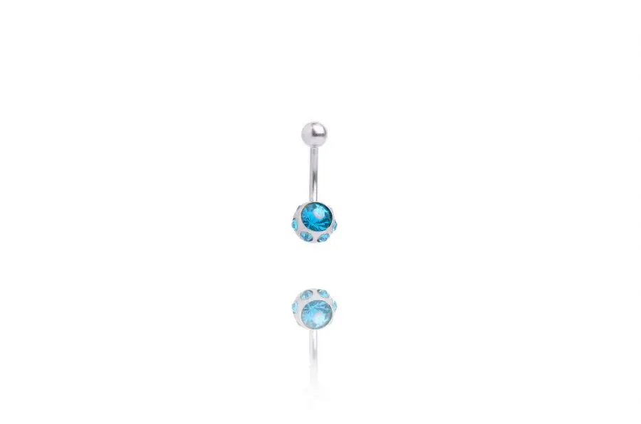 Обеца за пъп Blue Crystals Обеца за пъп Blue Crystals - снимка 2