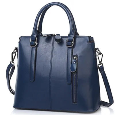 Дамска чанта Естествена кожа Blue 1002
