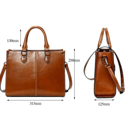 Дамска чанта Естествена кожа Brown 1001