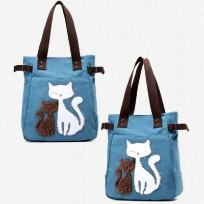 Ежедневна дамска чанта Cat Blue