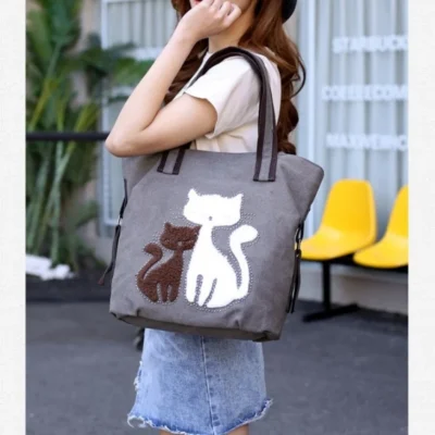 Ежедневна дамска чанта Cat Grey