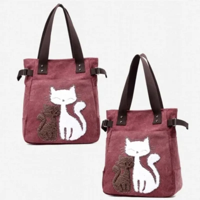 Ежедневна дамска чанта Cat Red