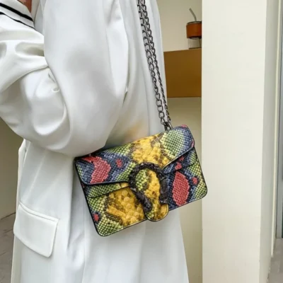 Малка чанта Snake Yellow