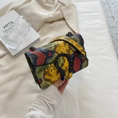 Малка чанта Snake Yellow