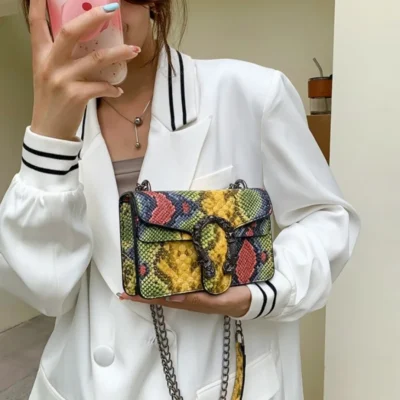 Малка чанта Snake Yellow