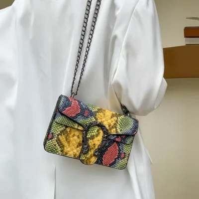 Малка чанта Snake Yellow