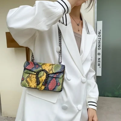 Малка чанта Snake Yellow