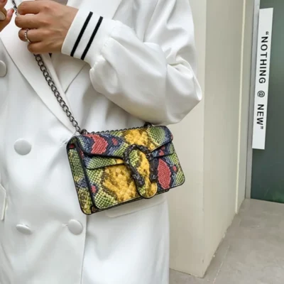 Малка чанта Snake Yellow