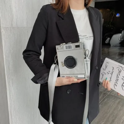 Малка чантичка Camera Silver
