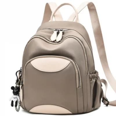 Дамска раница от плат Khaki 1096 - бежова