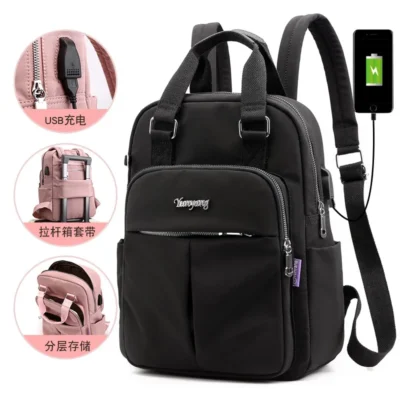 Умна раница с USB Black 1130 - черна