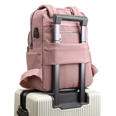 Умна раница с USB Pink 1130 - светло розова