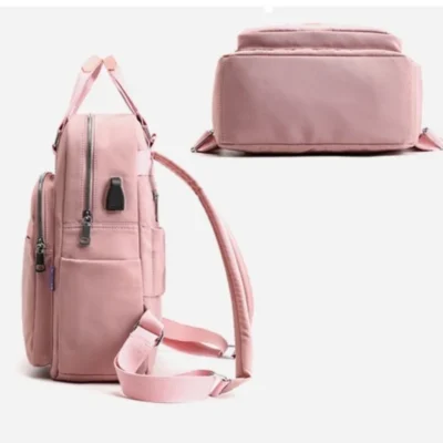 Умна раница с USB Pink 1130 - светло розова