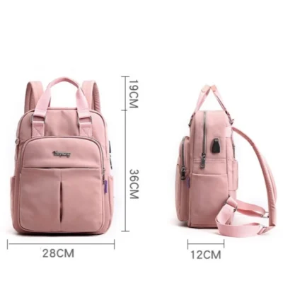 Умна раница с USB Pink 1130 - светло розова