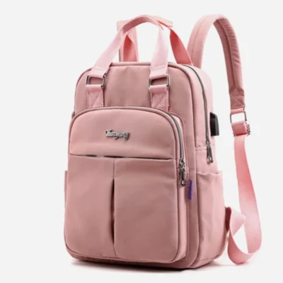 Умна раница с USB Pink 1130 - светло розова