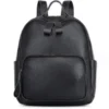Дамска раница от естествена кожа Black 1154 - черна