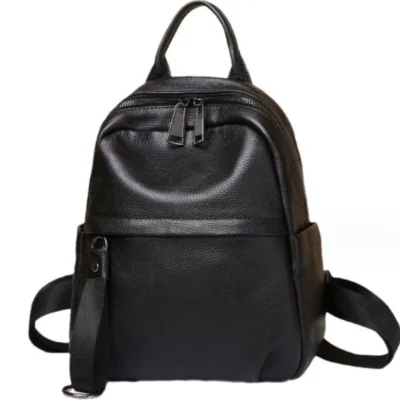 Дамска раница Естествена кожа Black 1157 - черна