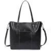 Дамска чанта от естествена кожа Black 1159 - черна