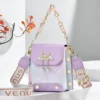 Малка дамска чанта кожена Purple 1168 - лилава