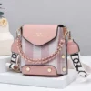 Малка дамска чанта кожена Pink 1167 - светло розова