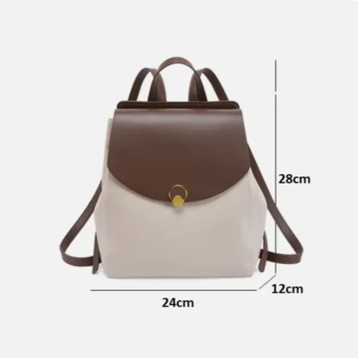 Дамска раница от естествена кожа Beige 993 - бежова