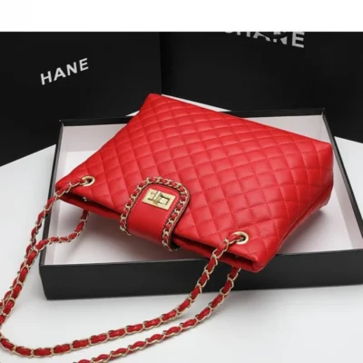 Дамска чанта от естествена кожа Red 1232 - червена