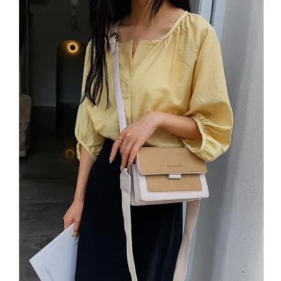 Малка дамска чанта Clarina Beige and Brown