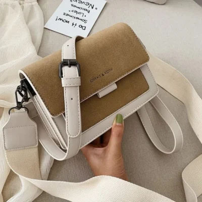 Малка дамска чанта Clarina Beige and Brown