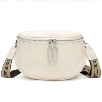 Малка дамска чанта от естествена кожа Beige 1223 - бежова