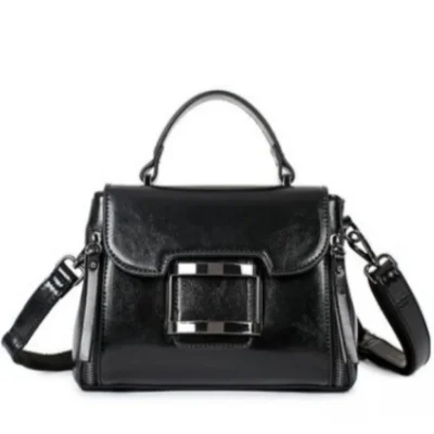 Малка дамска чанта от естествена кожа Black 1221