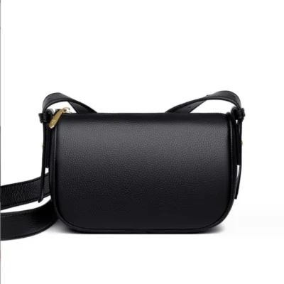 Малка дамска чанта от естествена кожа Black 1222