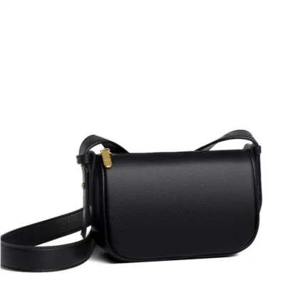 Малка дамска чанта от естествена кожа Black 1222