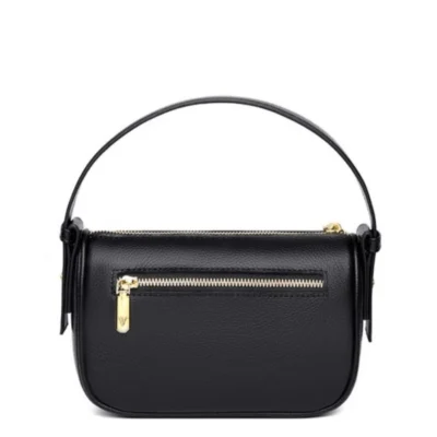 Малка дамска чанта от естествена кожа Black 1222
