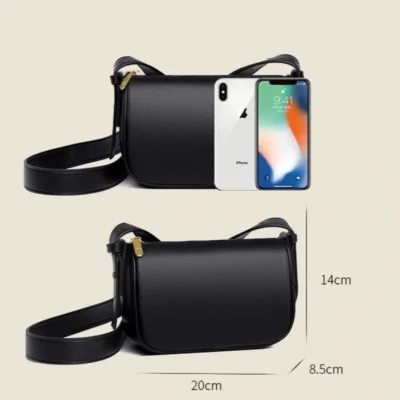 Малка дамска чанта от естествена кожа Black 1222