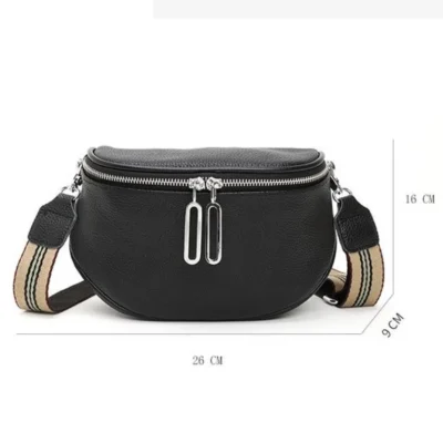 Малка дамска чанта от естествена кожа Black 1223