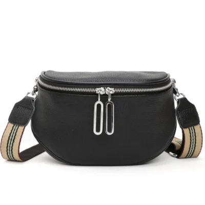Малка дамска чанта от естествена кожа Black 1223