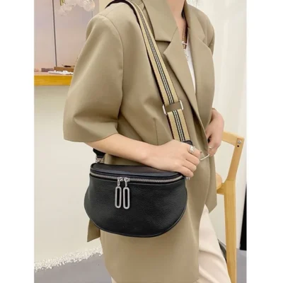 Малка дамска чанта от естествена кожа Black 1223