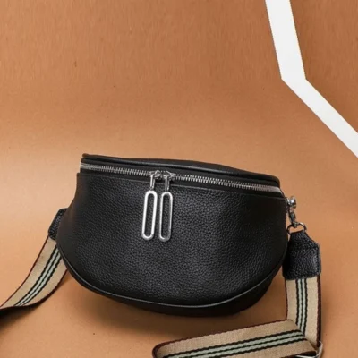 Малка дамска чанта от естествена кожа Black 1223