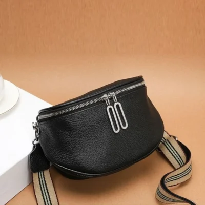 Малка дамска чанта от естествена кожа Black 1223