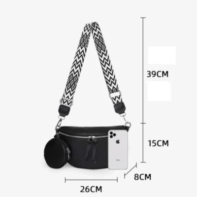 Малка дамска чанта от естествена кожа Black 1224 - черна