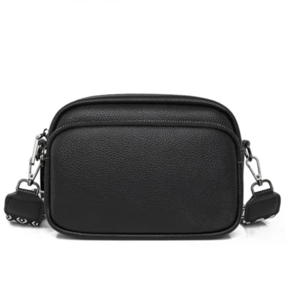 Малка дамска чанта от естествена кожа Black 1225