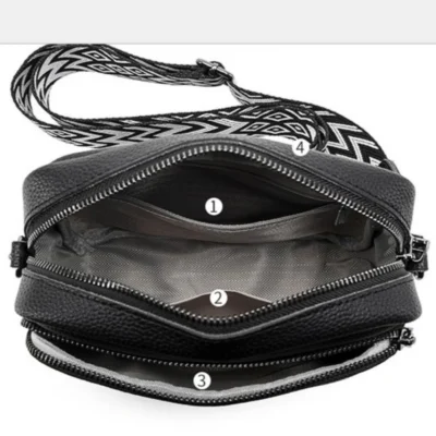Малка дамска чанта от естествена кожа Black 1225