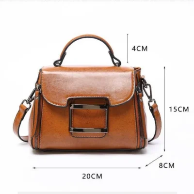 Малка дамска чанта от естествена кожа Brown 1221