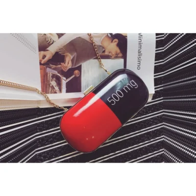 Дамска малка чанта 500mg Capsule Red and Black - bgshopmall.com
