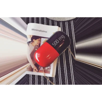Дамска малка чанта 500mg Capsule Red and Black - bgshopmall.com