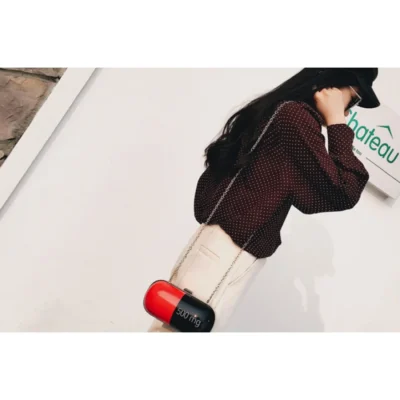 Дамска малка чанта 500mg Capsule Red and Black - bgshopmall.com